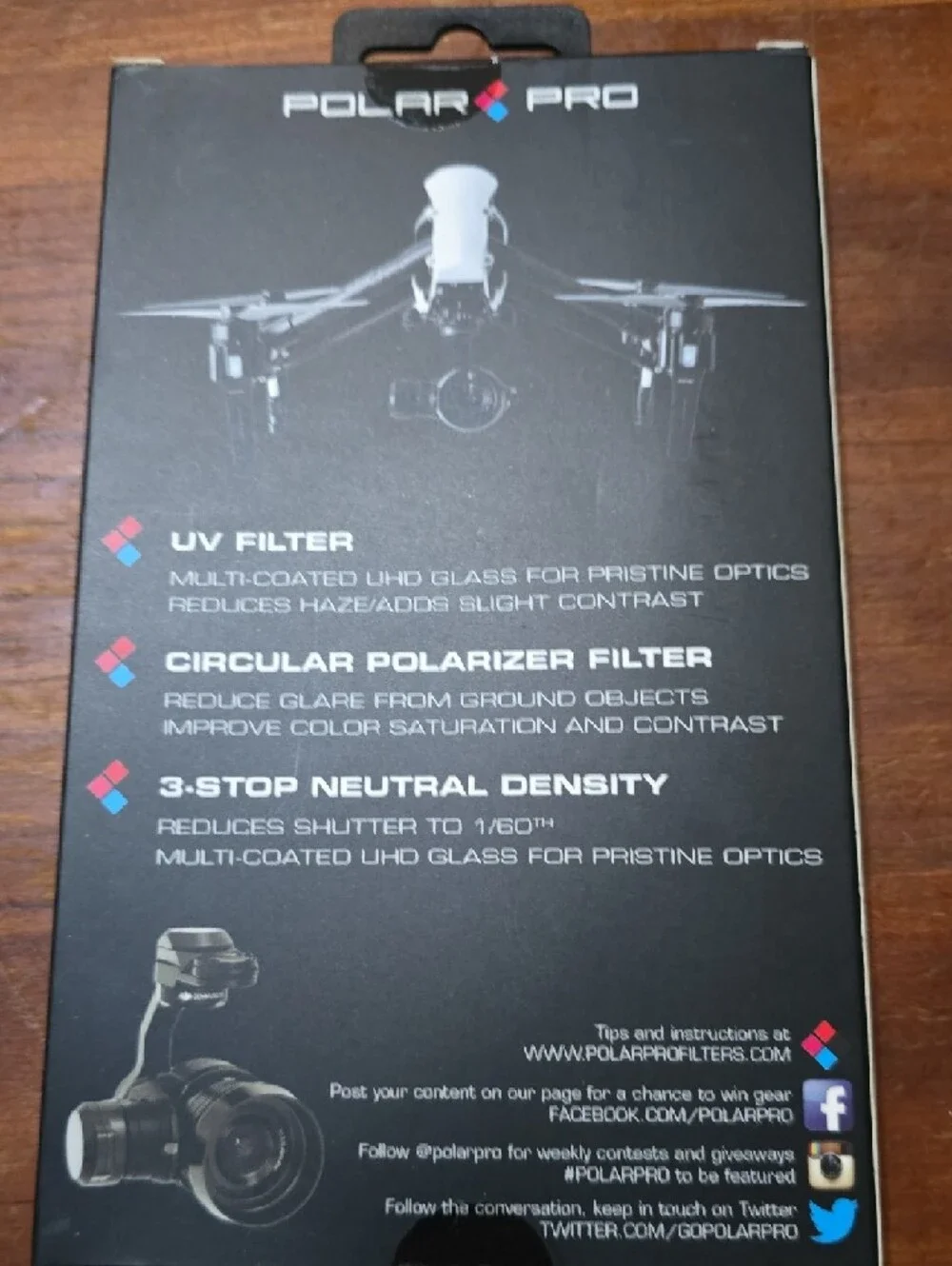 POLAR PRO Zenmuse X5 Filter Kit - Black (UV, CP, ND8)